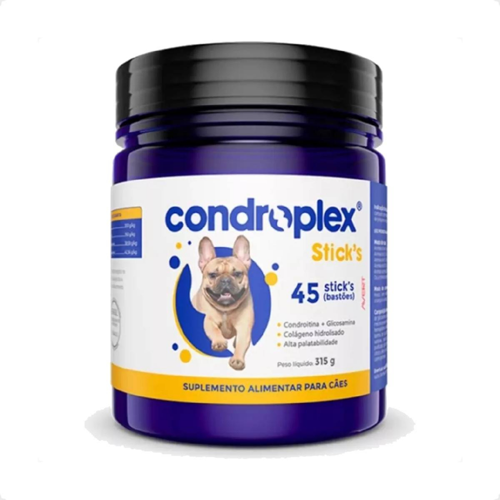 Condroplex Sticks Suplemento Alimentar Avert - 45 Unidades - Pets