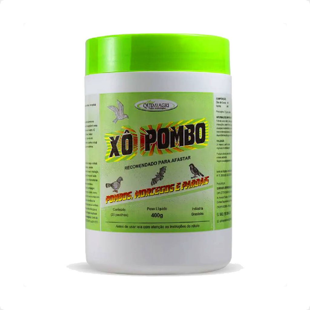 Xô Pombo Pastilha  Repelente Pombos, Morcegos, Pardal - 400 g em Oferta na Shopee