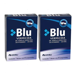 Kit 2 Blu Coveli Vermífugo para Cães e Gatos - 4 Comprimidos