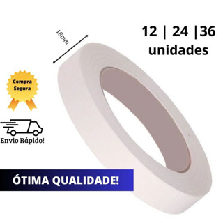 Kit Fita Crepe Adesiva Branca Multi Uso Pintura Fixação - 18mm x 10m