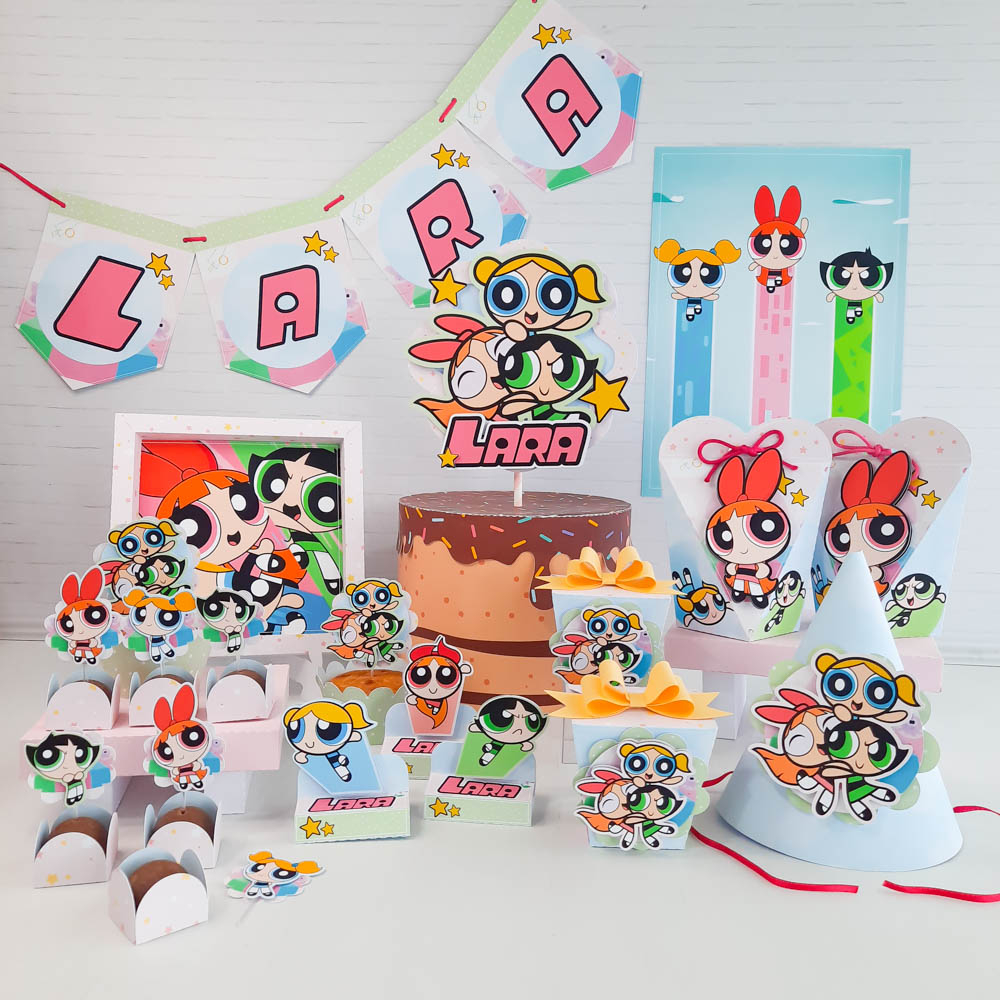 Kit de caixinhas personalizadas, milk, cone lembrancinhas, decoração Kit de festa aniversário Meninas super poderosas