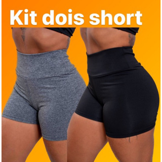 kit dois short Suplex cintura alta treino academia moda fitness em Oferta na Shopee