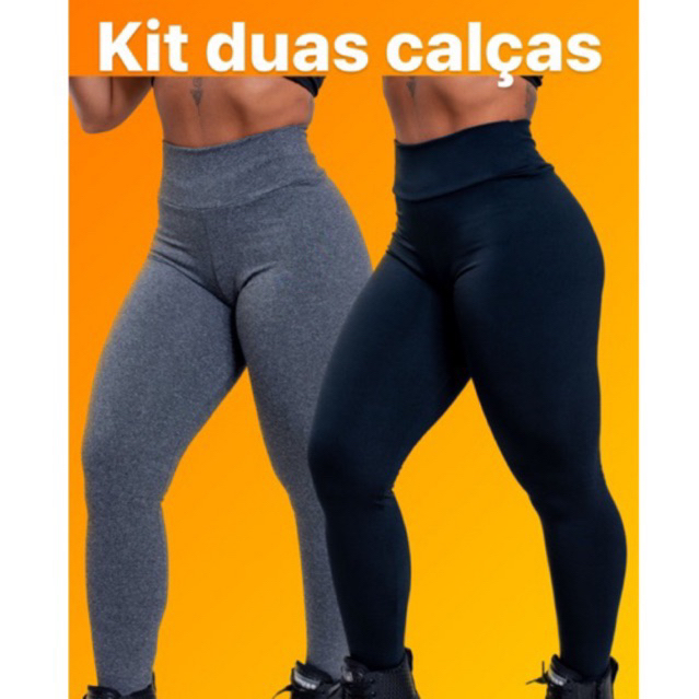 kit duas calça legging básica leg treino moda fitness em Oferta na Shopee