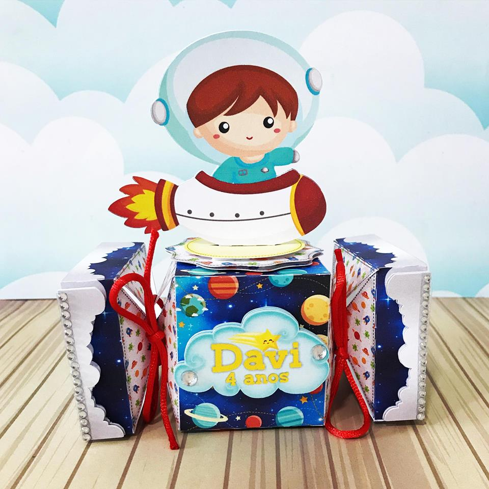 Kit de caixinhas personalizadas, milk, cone e sushi, lembrancinhas, decoração Kit de festa aniversário Astronauta