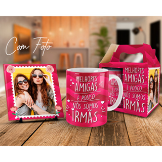 Caneca + Kit Personalizado Melhores Amigas com Foto em Oferta na Shopee
