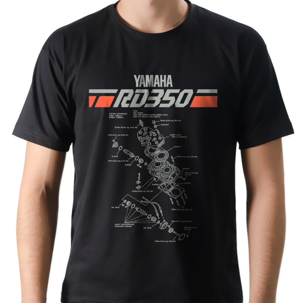 Camiseta Camisa Moto Yamaha RD 350 2 Tempos 1988 Preta