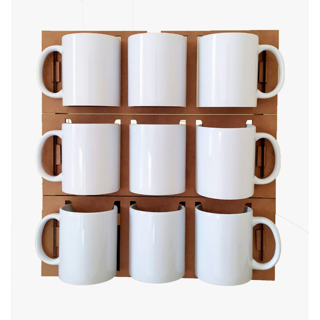 Expositor e Organizador De Canecas 9 Canecas Mdf Cru 3mm