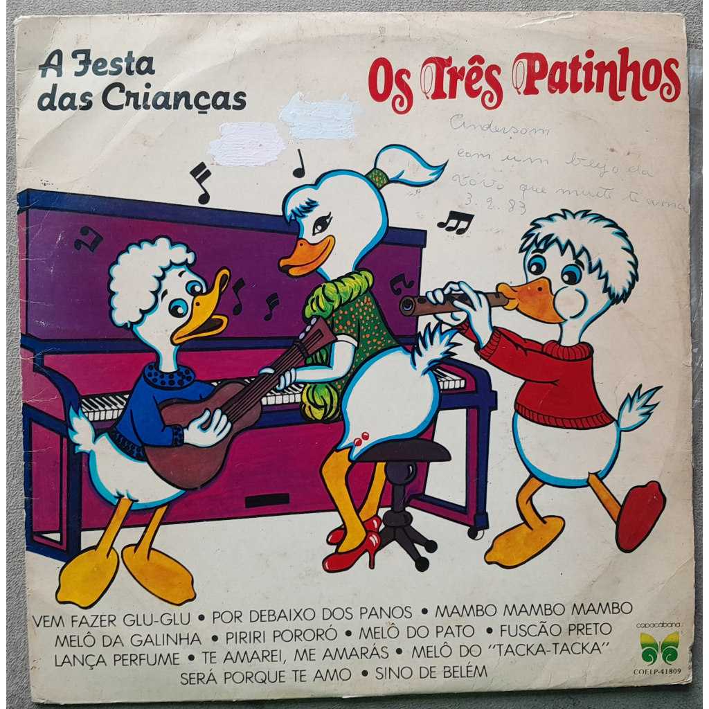 Lp Os Tres Patinhos Rita Lee Gretchen Vinil Fuscão Preto 1982