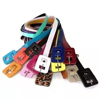 Cinto Feminino plus size Fino Fivela Quadrada Varias Cores Blogueira colorido em Oferta na Shopee