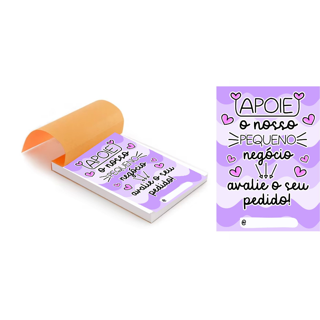 Kit 5 Blocos (500 Folhas) para Agradecimento / Avalie o nosso produto em Oferta na Shopee