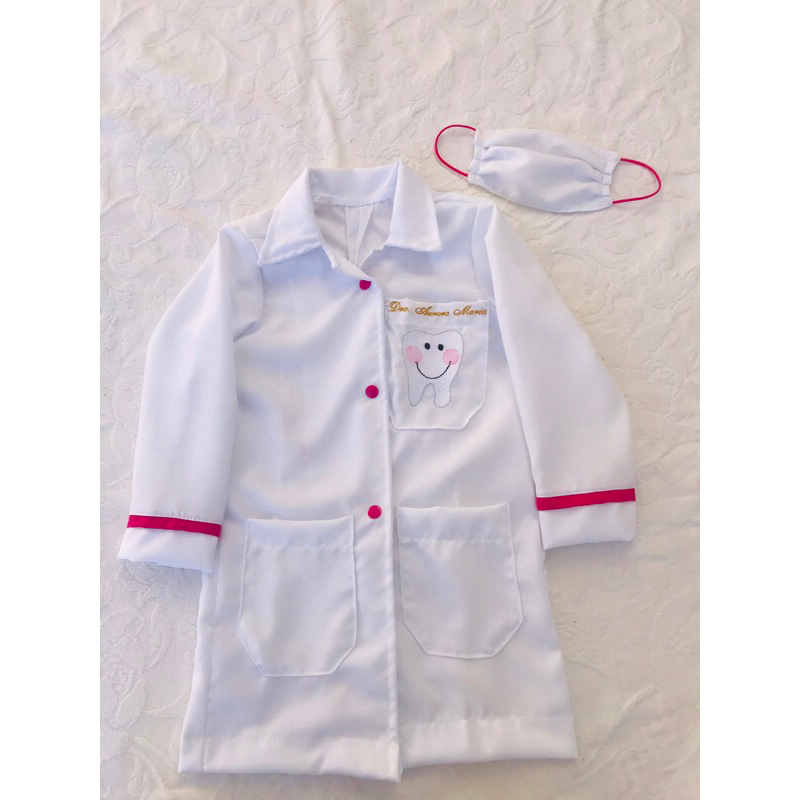 Jaleco Infantil Personalizado Dente Branco