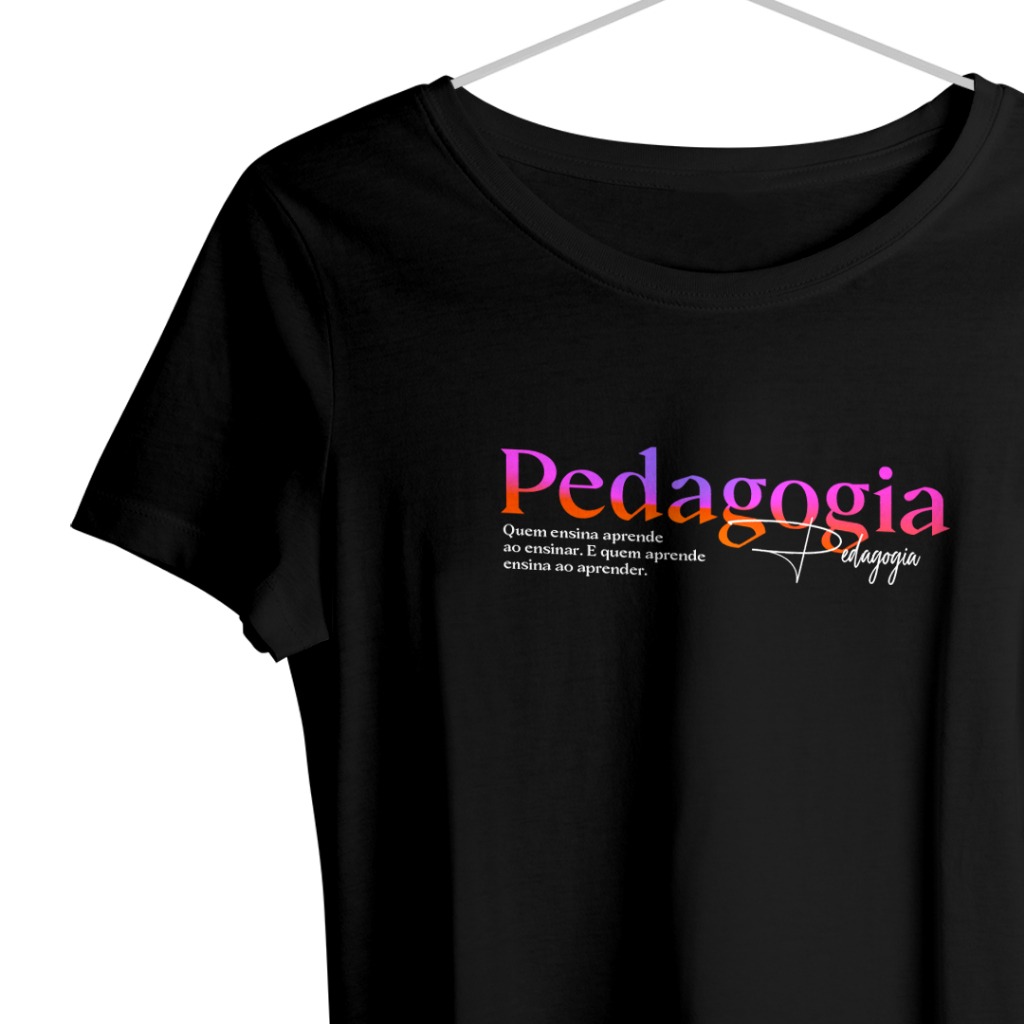 Babylook feminina de Viscolycra profissões Pedagogia Gradiente I Camiseta feminina Pedagogia