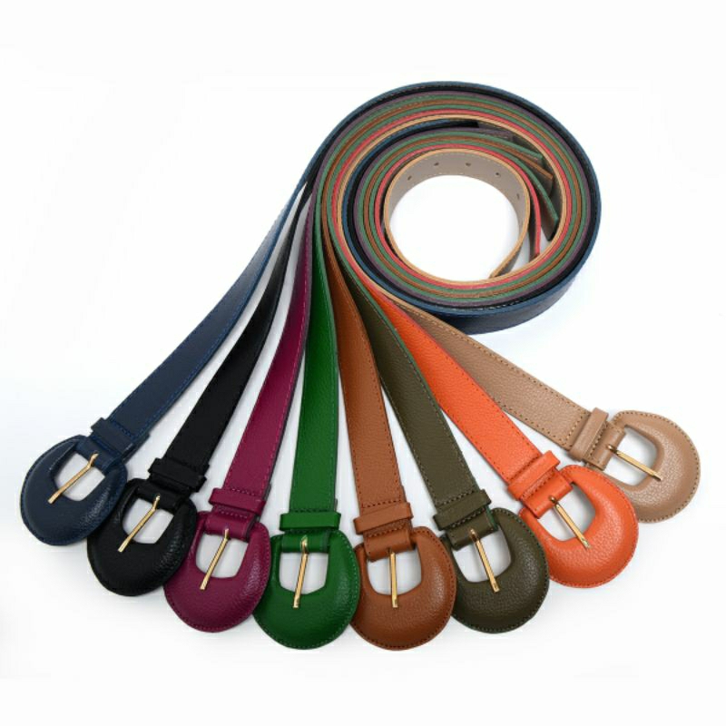 Cinto Fivela meia lua encapada em Couro Legitimo em Oferta na Shopee