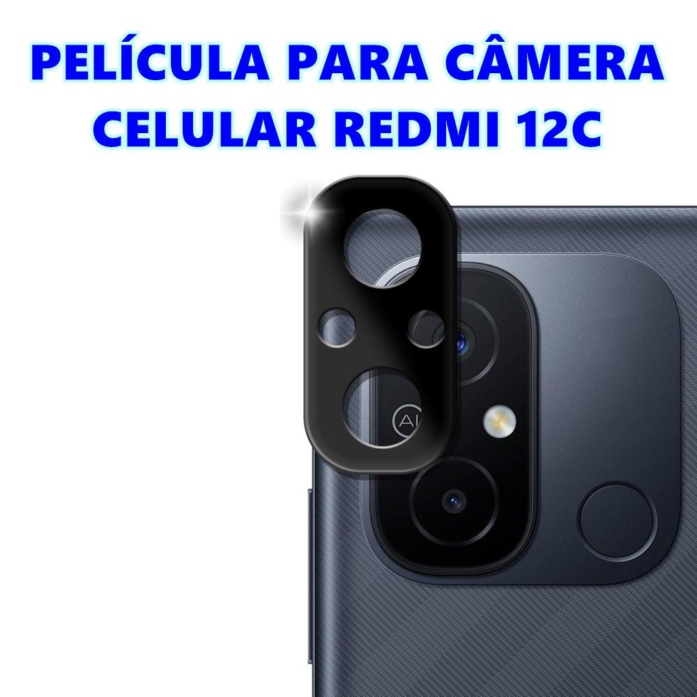 Película 3D Redmi 12C Protetor De Câmera Para Celular Xiaomi Redmi 12 C + Kit Aplicação