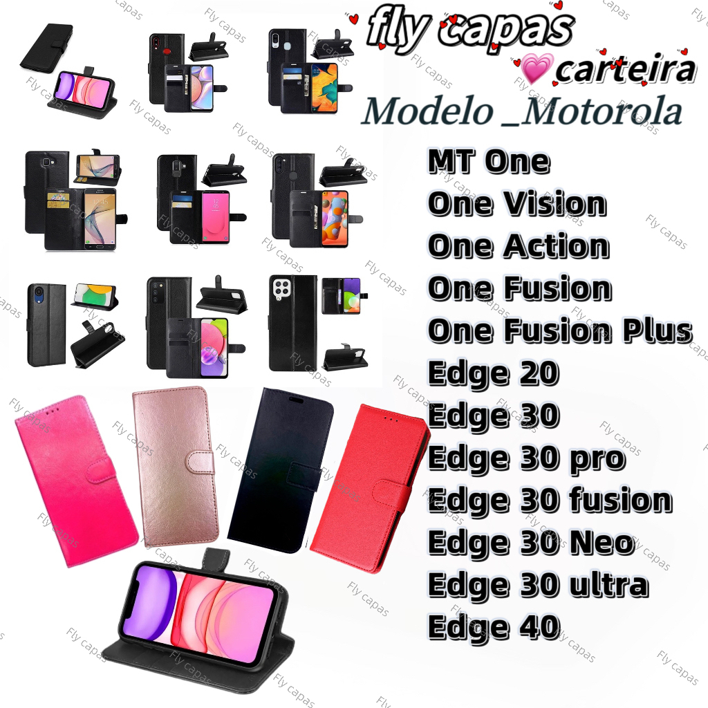 Capa Carteira para celular  -Motorola,MT ONE,ONE VISION,ONE ACTION,ONE FUSION,ONE FUSION PLUS,EDGE 20,EDGE 20 PRO,EDGE 20 Lite,EDGE 30,EDGE 30 Pro,EDGE 30 FUSION,EDGE 30 NEO