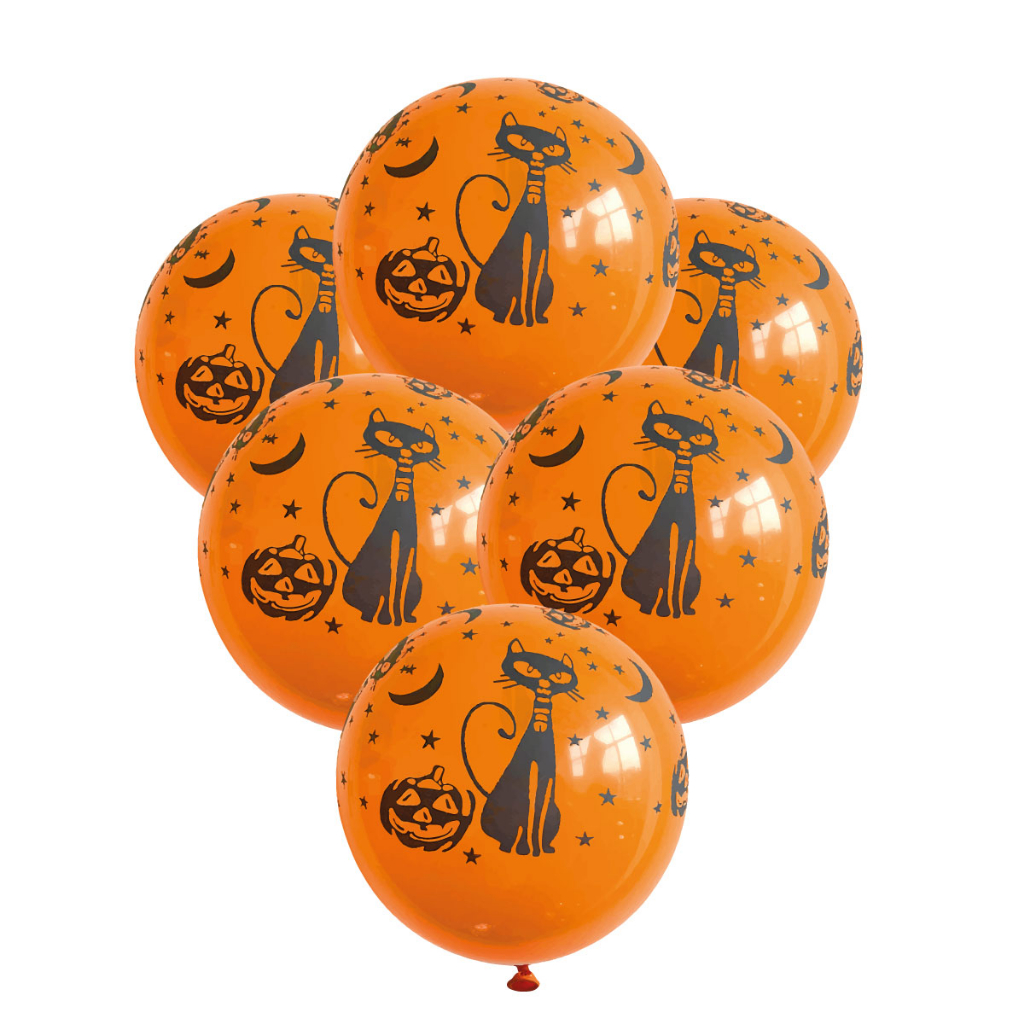 Balão Halloween Laranja - Kt 6 Unidades