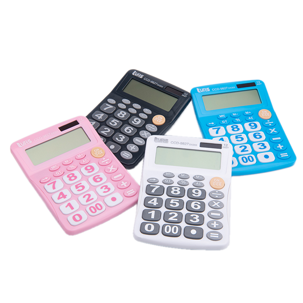 Calculadora De Escritório De Mesa 12 Dígitos a Pilha calculadora Grande Visor calculadora rosa