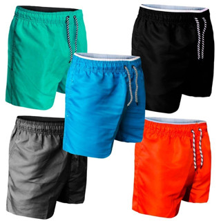 Kit 5 Bermuda Tactel Grosso Masculino Mauricinho Adulto Surf Praia Piscina Cós Reforçado