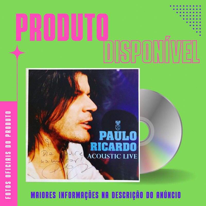 CD AUTOGRAFADO PAULO RICARDO - ACOUSTIC LIVE