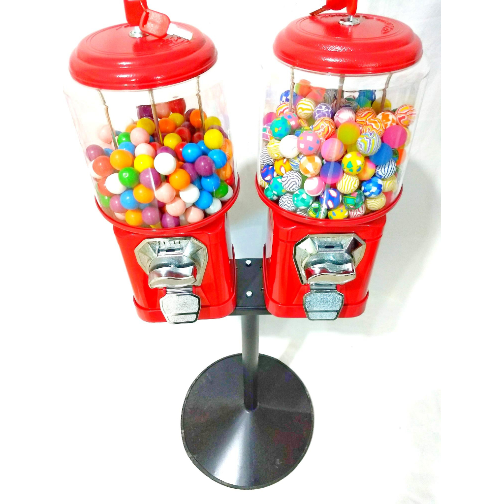 Kit 2 Máquina De Bolinha + Pedestal + 426 Chicletes + 500 Bolinhas Vending Machine Catraca R$ 2,00 em Oferta na Shopee