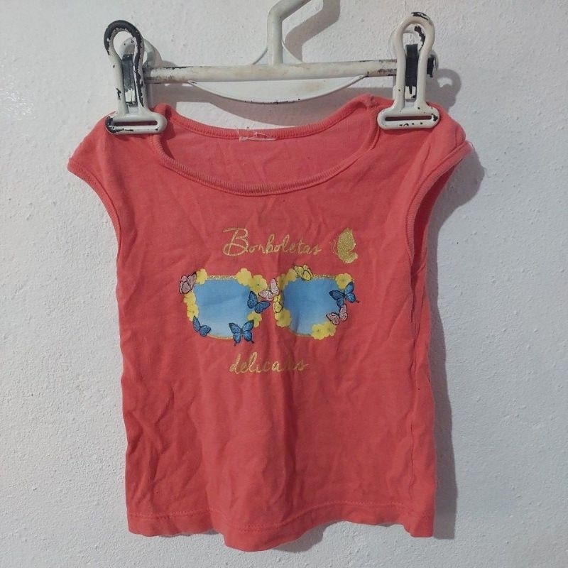 Blusa infantil laranja borboleta  tamanho 1