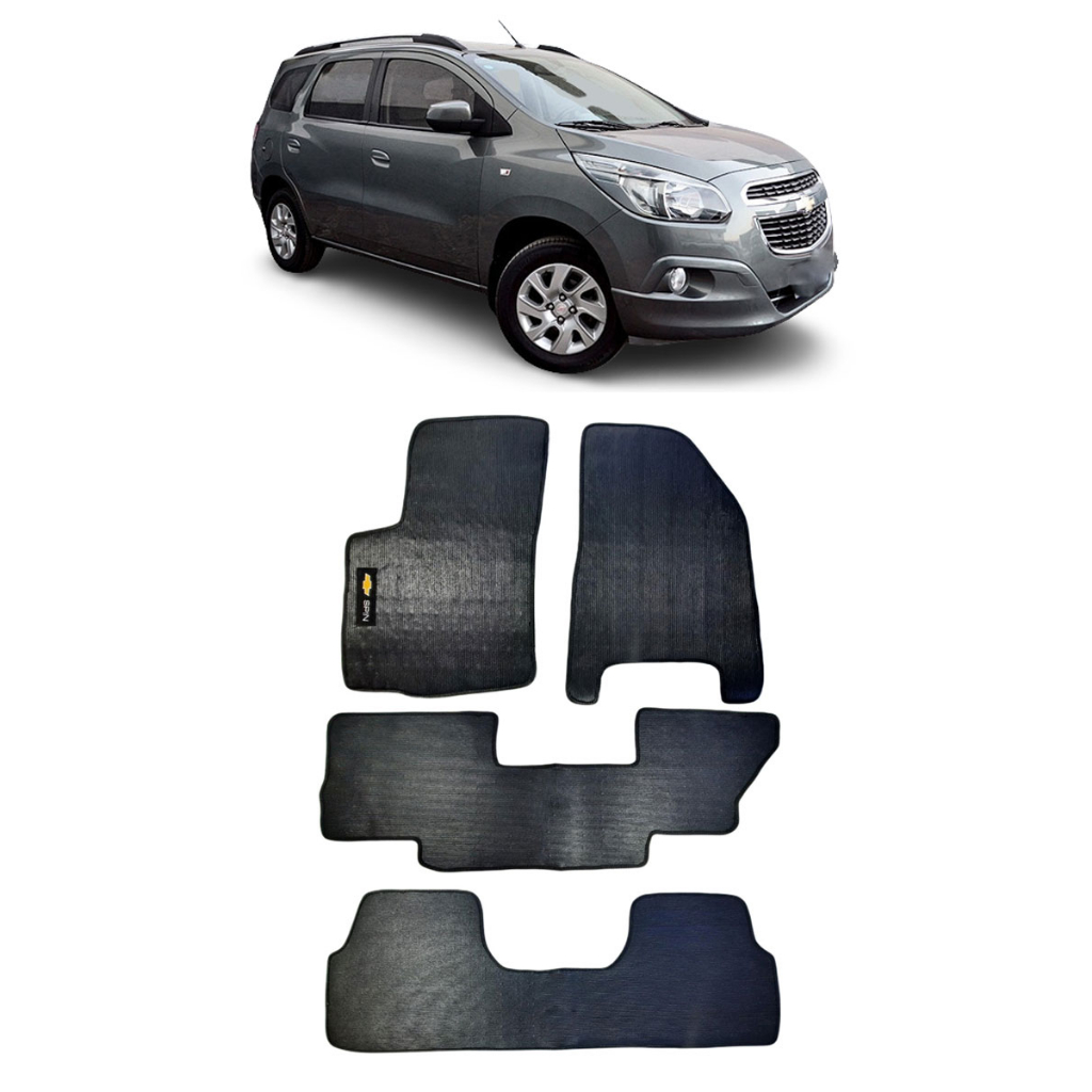 Jogo Tapete Borracha com Bordado Chevrolet Spin 2012 a 2020 em Oferta na Shopee
