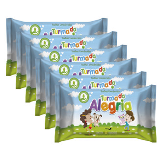 Kit C/06 Toalha Umedecida Para Bebês Turma Da Alegria - 50 Unidades