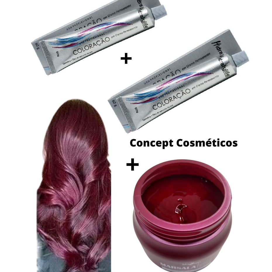 Marsala 2 Tintas + 1 Matizador 250g Mairibel Hidraty