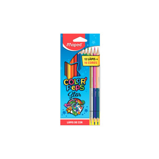 Lápis de Cor Colorpeps Star 12 cores + 3 Lapis Bicolor - Maped