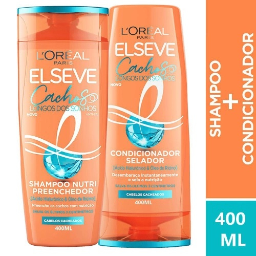 Kit Shampoo e Condicionador Cachos Longos dos Sonhos Elseve Loreal Paris 400ml