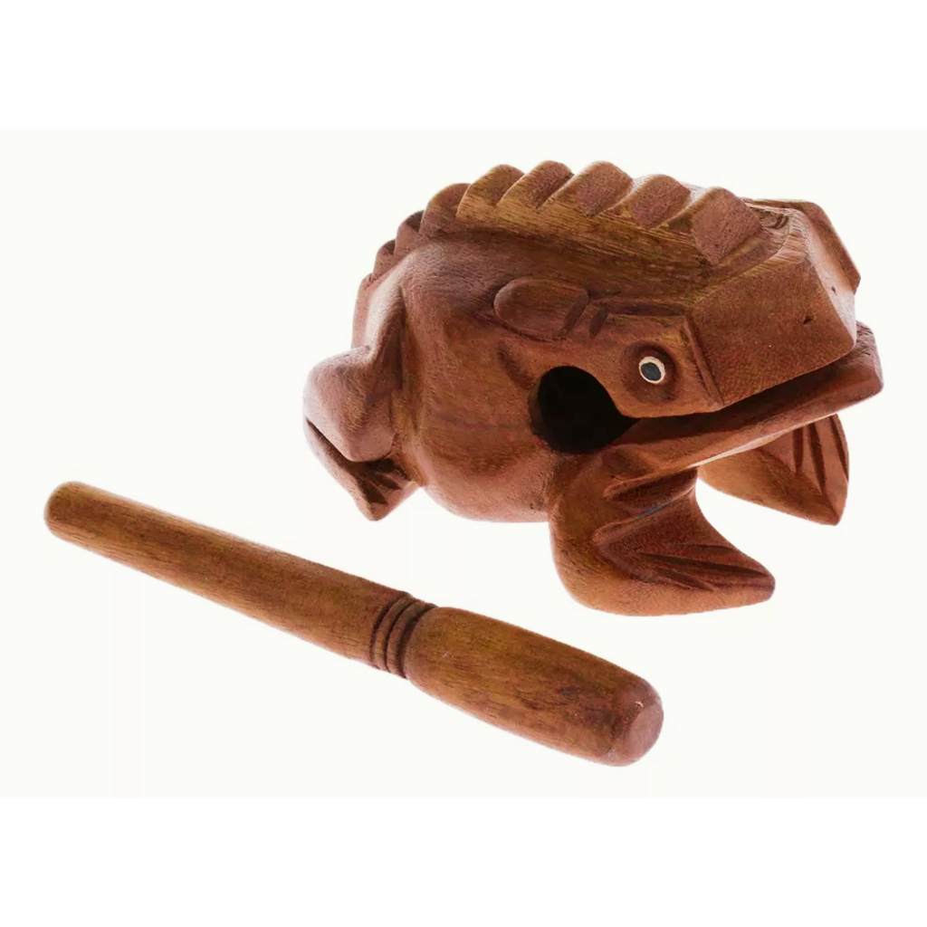 Sapo Reco Reco Infantil Pedagógico Madeira C/ Baqueta em Oferta na Shopee