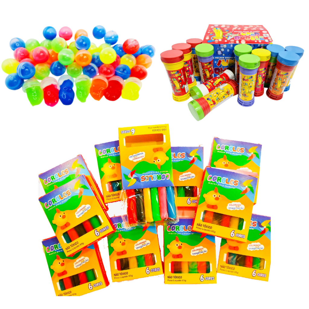 25 Slime + 25 Bolha De Sabão + 25massinha De Modelar em Oferta na Shopee