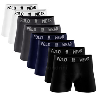 Kit 8 Cueca Box Polo Wear Masculina Original Adulto