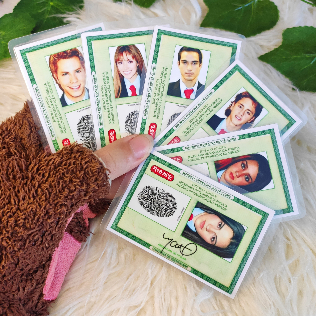KIT COM 6 Rebelde / RBD - RG Identidade - carteirinha de fã com AUTOGRAFO em Oferta na Shopee
