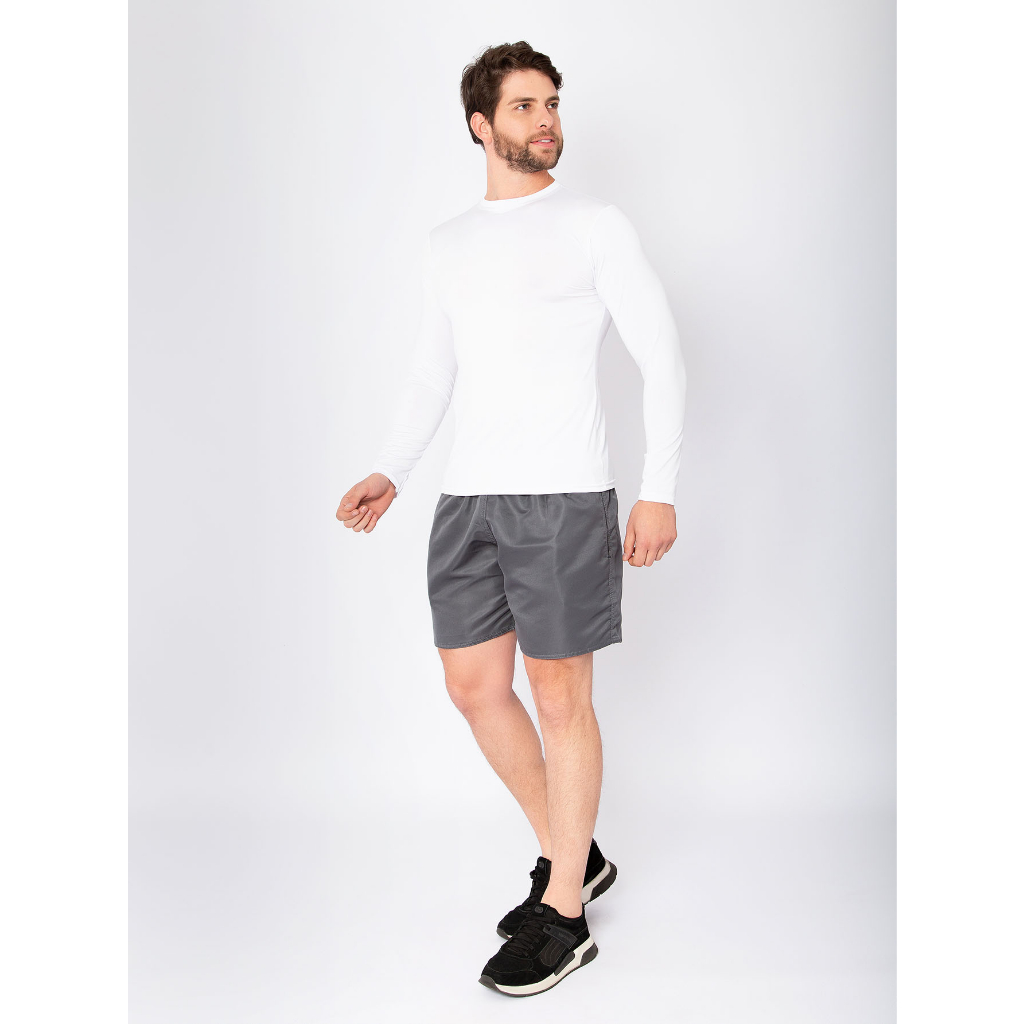 Camiseta Branca Proteção UV 50+ Blusa Segunda Pele Camisa Manga Longa