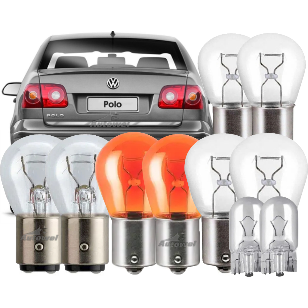 Kit Lâmpadas Lanterna Traseira Polo Gol Fox Spacefox Crossfox Saveiro Parati UP Voyage Amarok