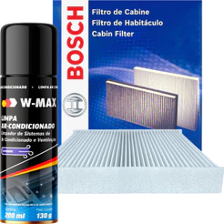 Filtro Ar Condicionado Cabine de Carro Bosch + Higienizador W-Max