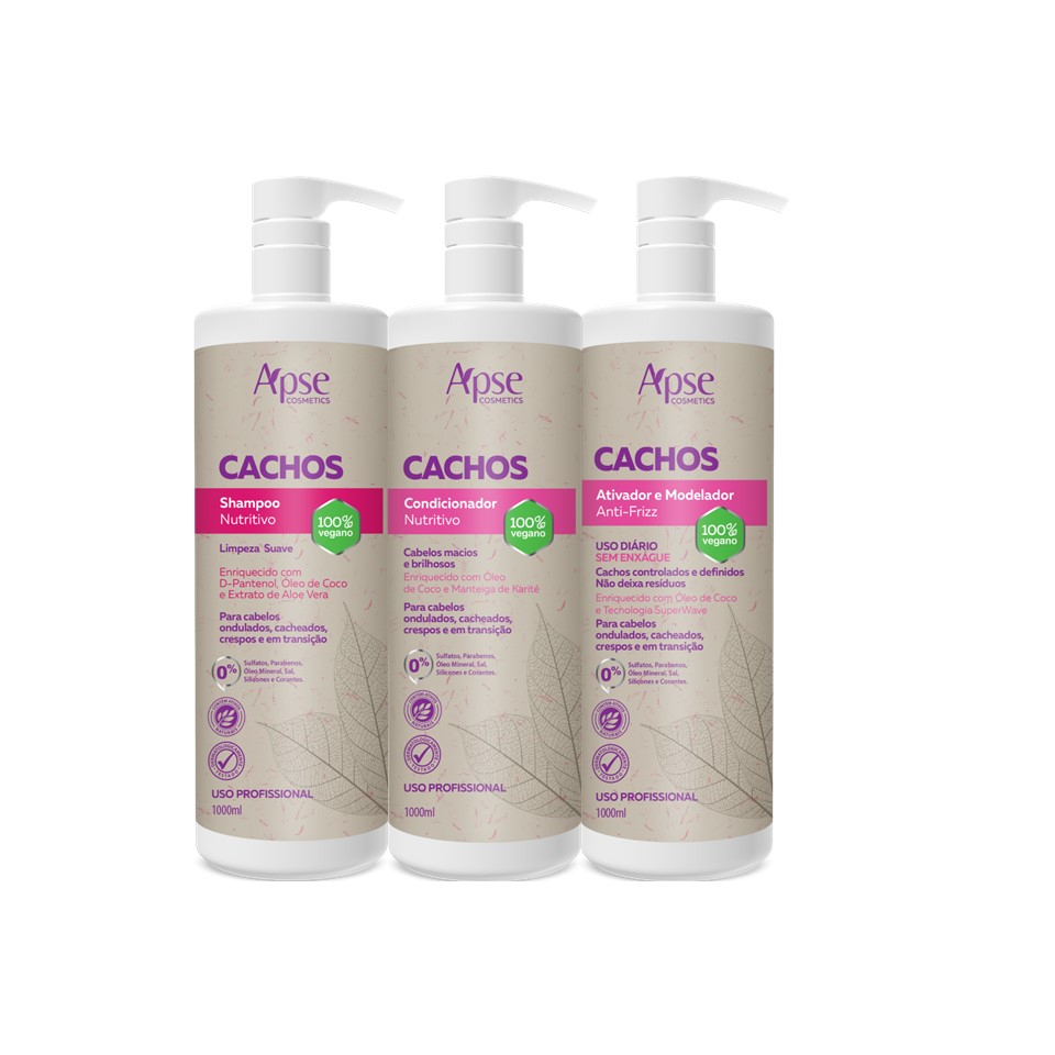 Kit Shampoo, Condicionador E Ativador Profissinal + Apse + Linha SOS Cachos