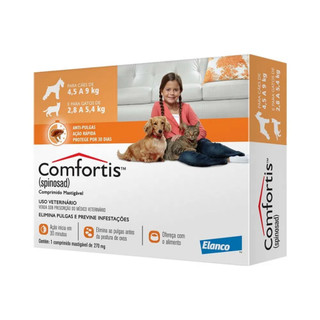 Antipulgas Comfortis 270 mg - Cães de 4,5 a 9Kg e Gatos de 2,8 a 5,4Kg - Caixa 1 comprimido em Oferta na Shopee