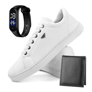 Kit Sapatenis Masculino Casual + Relógio Digital e Carteira Slim