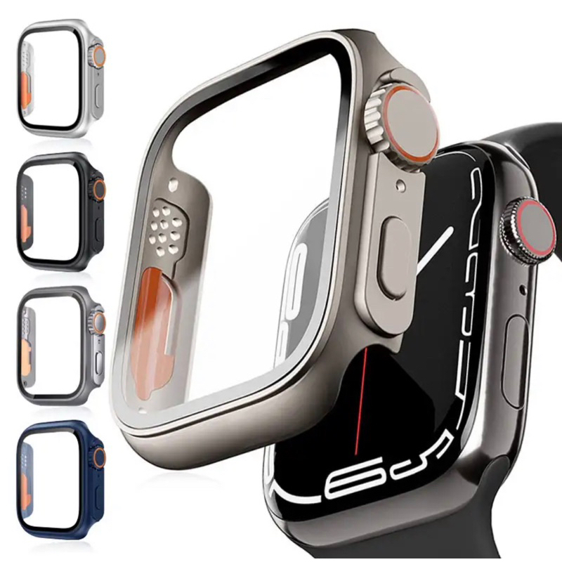 Case com Botão Ultra para Série 8 Capa Capinha Smartwatch 45mm Acrílico 2 em 1 Ultra iwatch