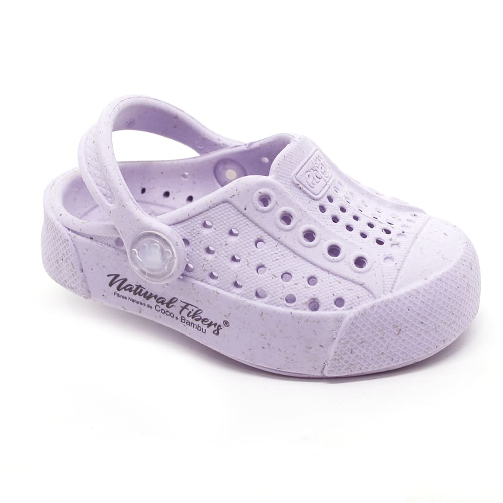 Sandália Babuche Papete Chinelo Infantil Plugt Menina Fibras Naturais Coco Bambu Confortável Lilás em Oferta na Shopee