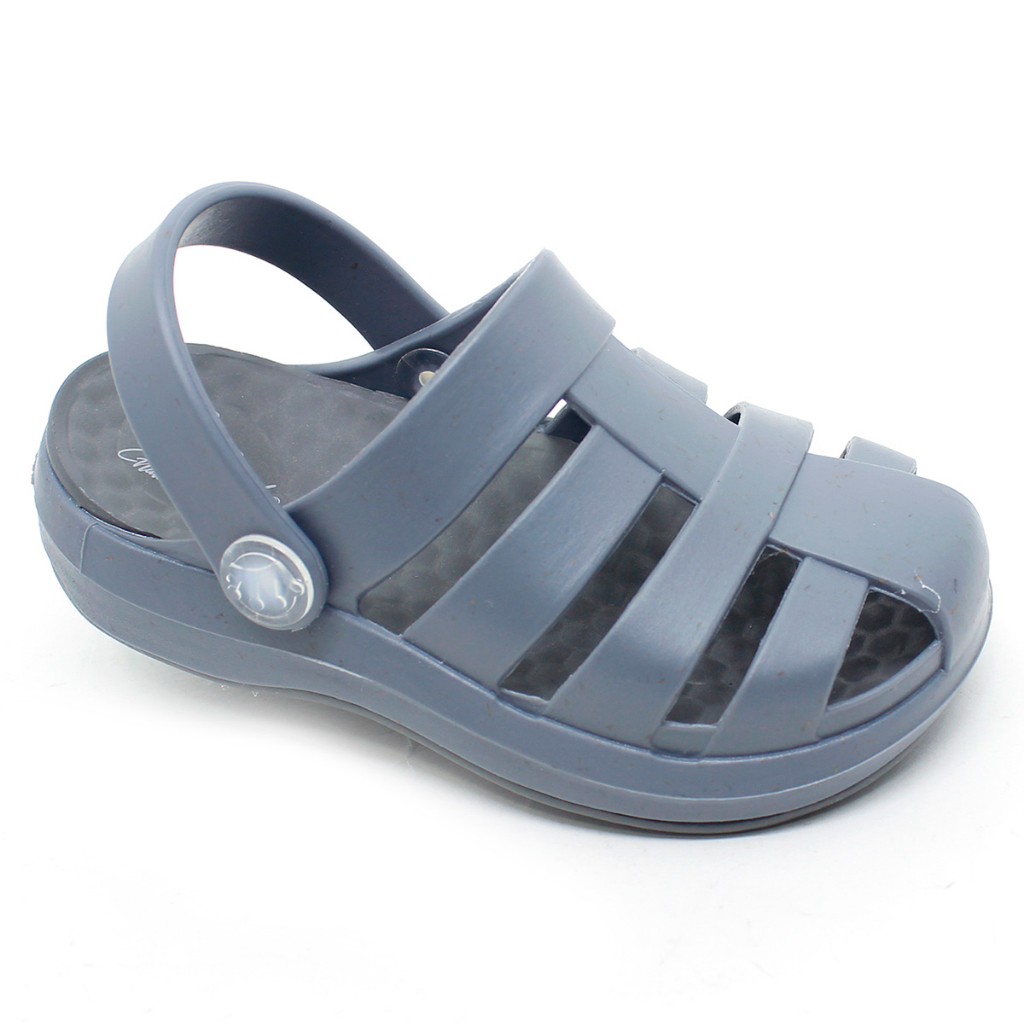 Sandália Babuche Papete Infantil Plugt Menino Kids Confortável Macio Básico Fibras Naturais Cinza - Baby & Kids Fashion