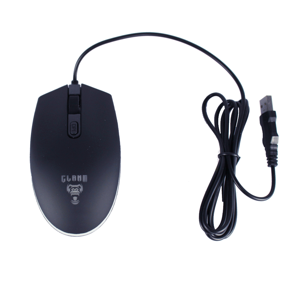 MOUSE GAMER COM FIO RAINBOW JUNGLE CL-MJ003 PRETO/LED/3200DPI/4D 1,5M