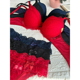 KIT 3 CONJUNTOS LINGERIE FEMININO SENSUAL COM BOJO RENDADO LUXO SUTIÃ CALCINHA MILENA
