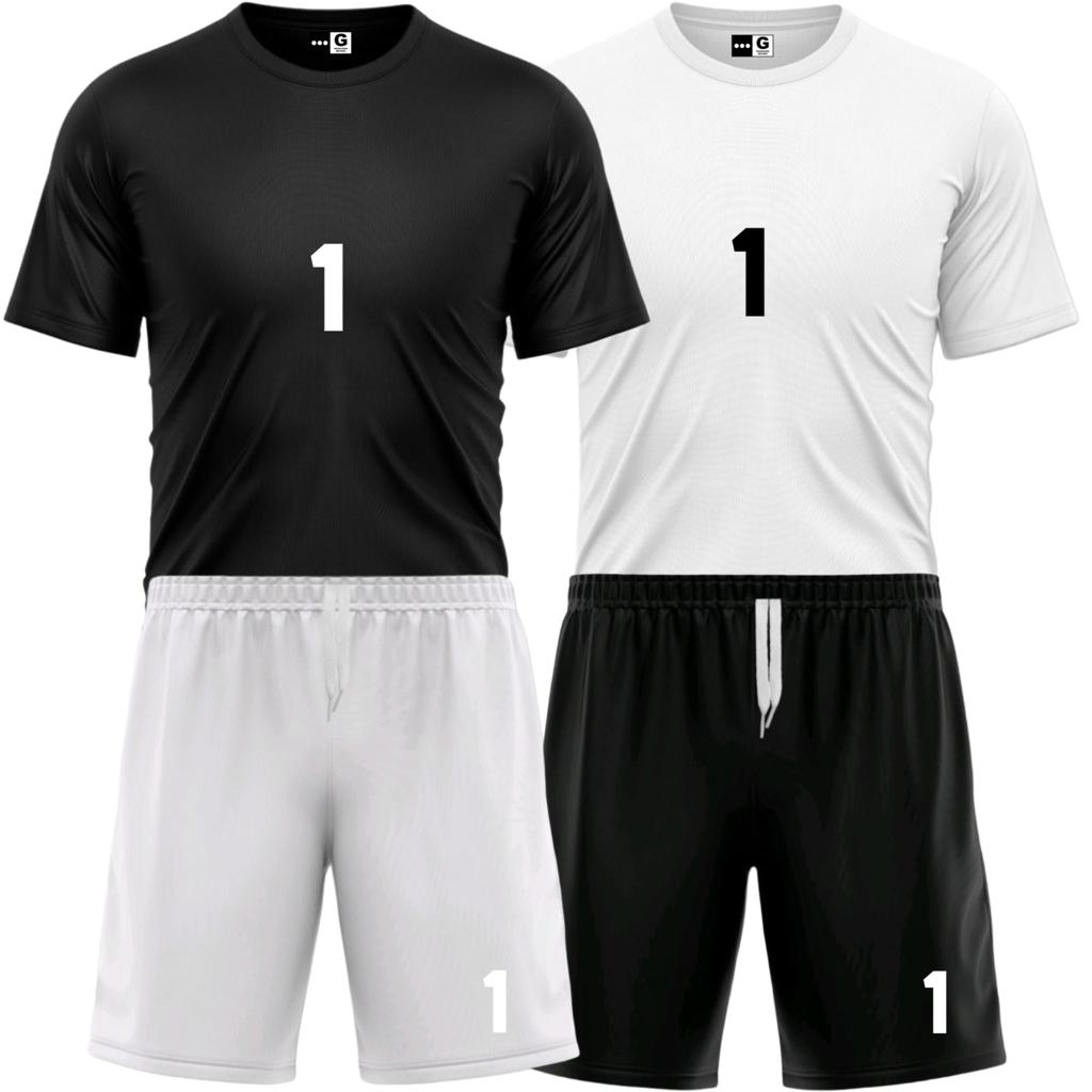 Kit Conjunto 1 Camisa e 1 Bermuda Futebol Dry Fit Jogo Academia Masculino Com Número 1