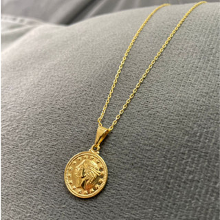 Cordão Cartier Masculino + Pingente Moeda Lira Banhado a ouro 18k