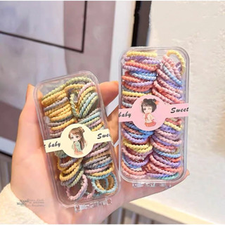 kit 100 Xuxinhas amarrador de cabelo Coloridas Para Meninas