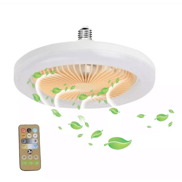 Ventilador De Teto Com Led Lâmpada Novo Com Controle Led 36W em Oferta na Shopee
