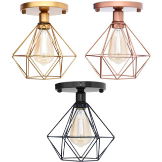 Lustre De Teto Industrial Plafon Retrô Aramado Diamante em Oferta na Shopee